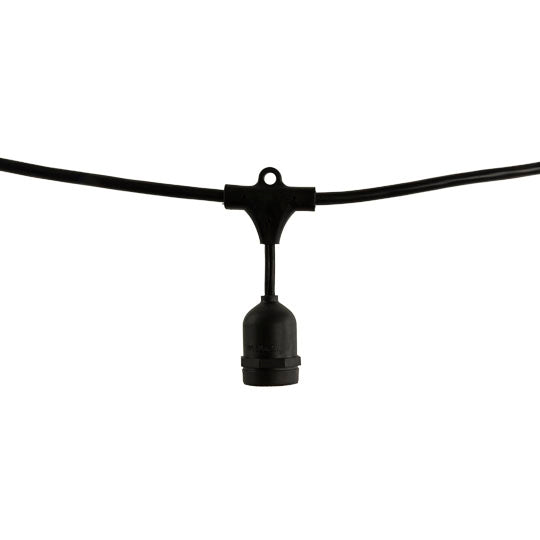 Bulbrite -  - E26 Base - 120 Volts - String Light - Black - Bulbs not Included - STRING12L/30FT/30IN/E26/BLACK