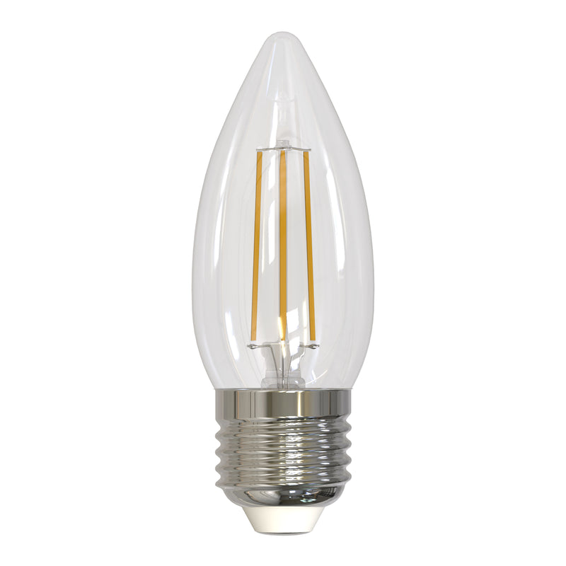 Bulbrite - 5.5 Watts - B11 - E26 Base - 3000KK - 120 Volts - Clear - LED5B11/30K/FIL/E26/3-4PK