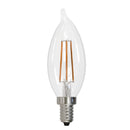 Bulbrite - 5 Watts - CA10 - E12 Base - 3000KK - 120 Volts - Clear - LED5CA10/30K/FIL/E12/3-4PK