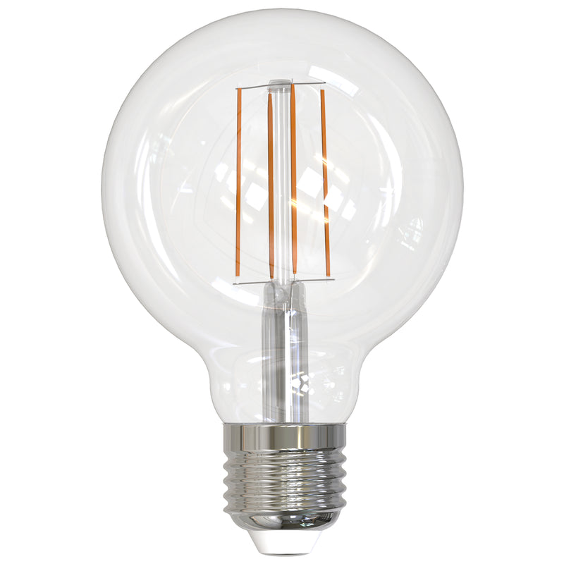 Bulbrite - 7 Watts - G25 - E26 Base - 4000KK - 120 Volts - CLEAR - LED7G25/40K/FIL/D/B-8PK