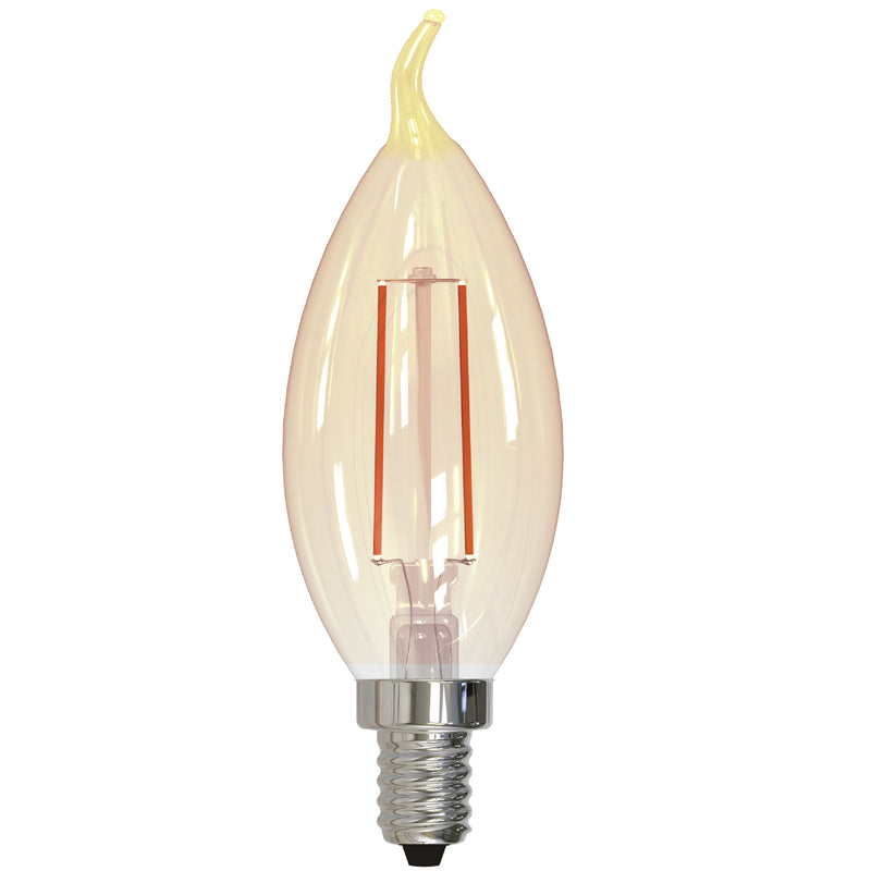 Bulbrite - 2.5 Watts - CA10 - E12 Base - 2100KK - 120 Volts - Antique - LED2CA10/21K/FIL-NOS/3-4PK