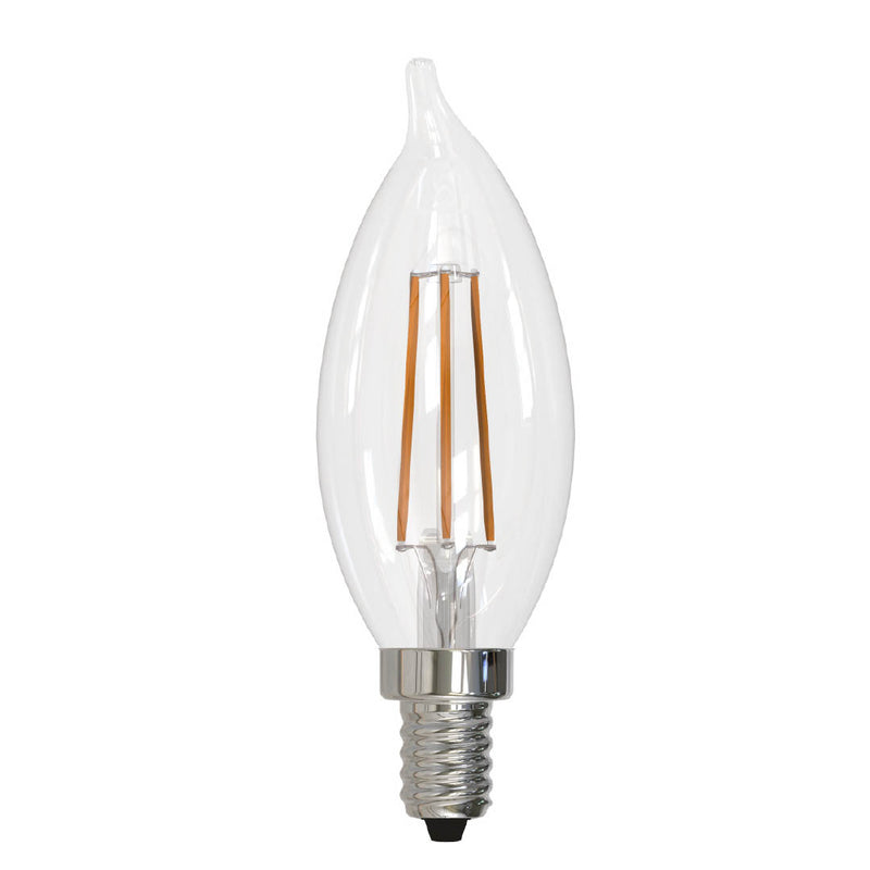 Bulbrite - 5 Watts - CA10 - E12 Base - 2700KK - 120 Volts - Clear - LED5CA10/27K/FIL/E12/3-4PK