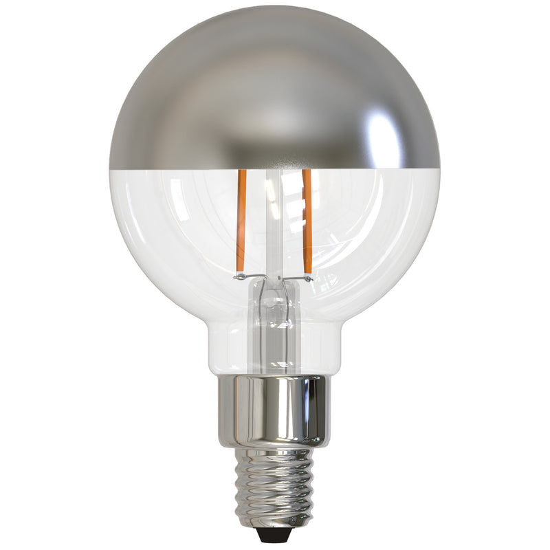 Bulbrite - 2.5 Watts - G16 - E12 Base - 2700KK - 120 Volts - Half Mirror - LED2G16/27K/FIL/HM/3-4PK