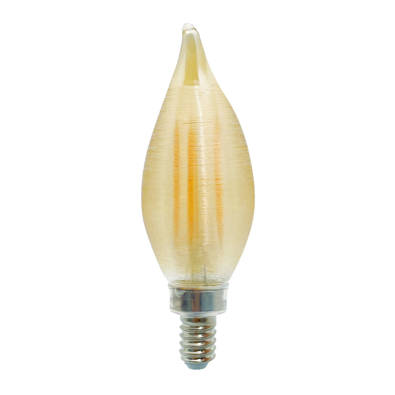 Bulbrite - 4 Watts - C11 - E12 Base - 2100KK - 120 Volts - AMBER - LED4C11/21K/FIL/SPUN/AMB-4PK