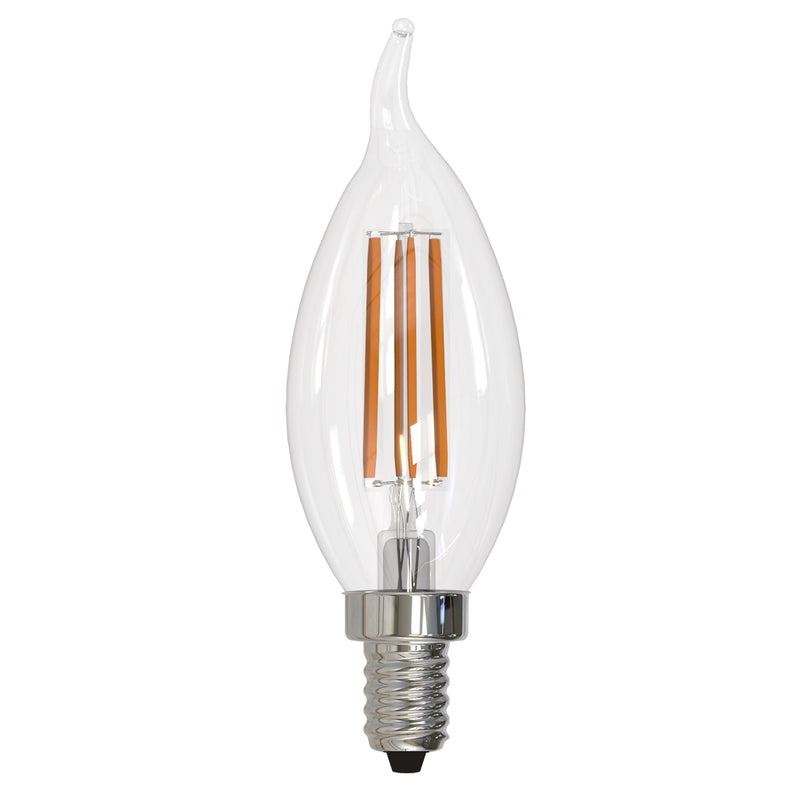 Bulbrite - 6.5 Watts - CA10 - E12 Base - 3000KK - 120 Volts - Clear - LED6CA10/30K/FIL/3-4PK