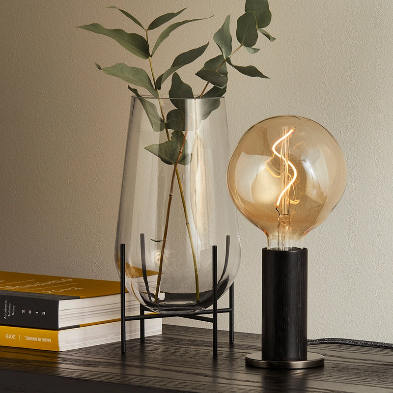 Knuckle Table Lamp Blackened Oak with Voronoi I