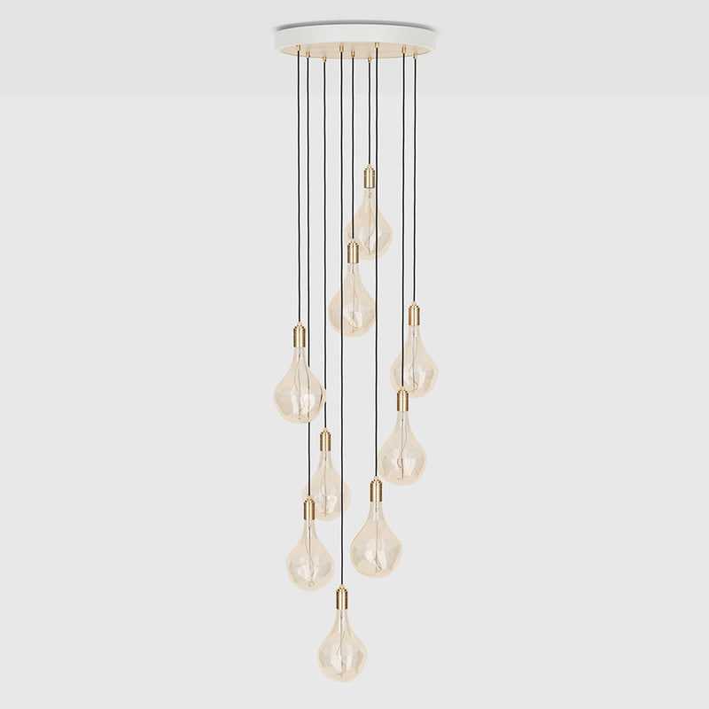 Nine Pendant with Large Canopy and Voronoi II Bulbs