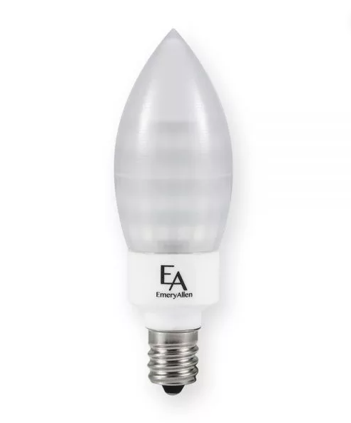 EmeryAllen - 3 Watts - C10 -  Base - N/AK - 120V AC Volts - EA-E12-3.0W-002-AMB