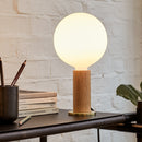 Knuckle Table Lamp Oak with Sphere IV Bulb