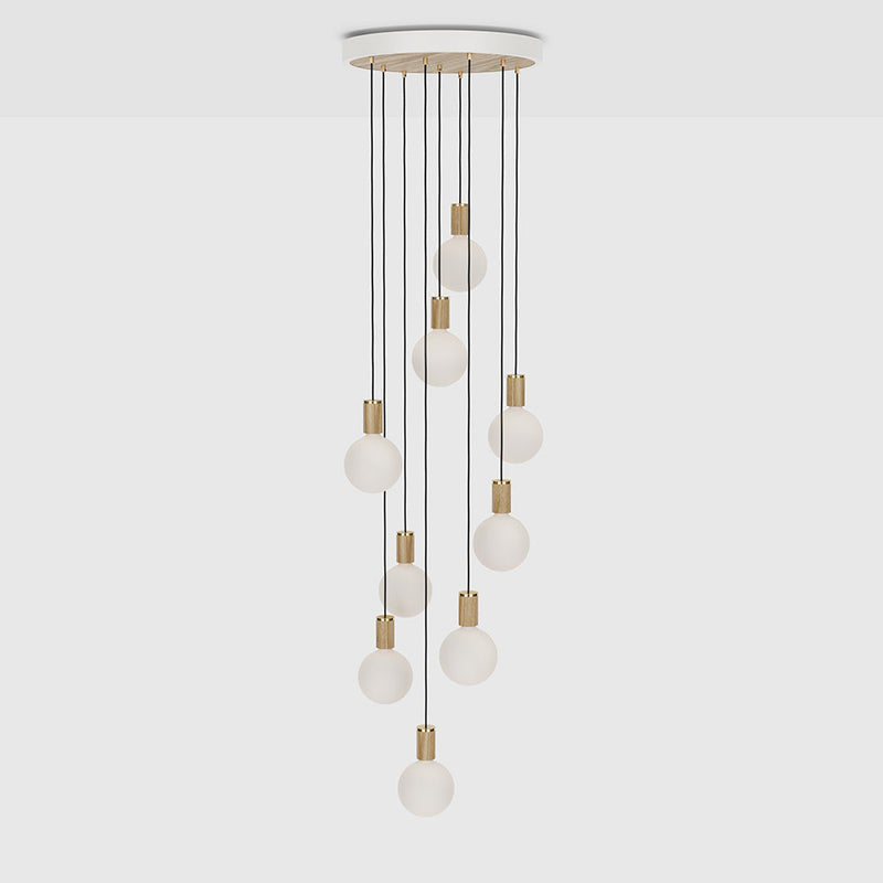 Nine Pendant with Large Canopy and Sphere IV Bulbs