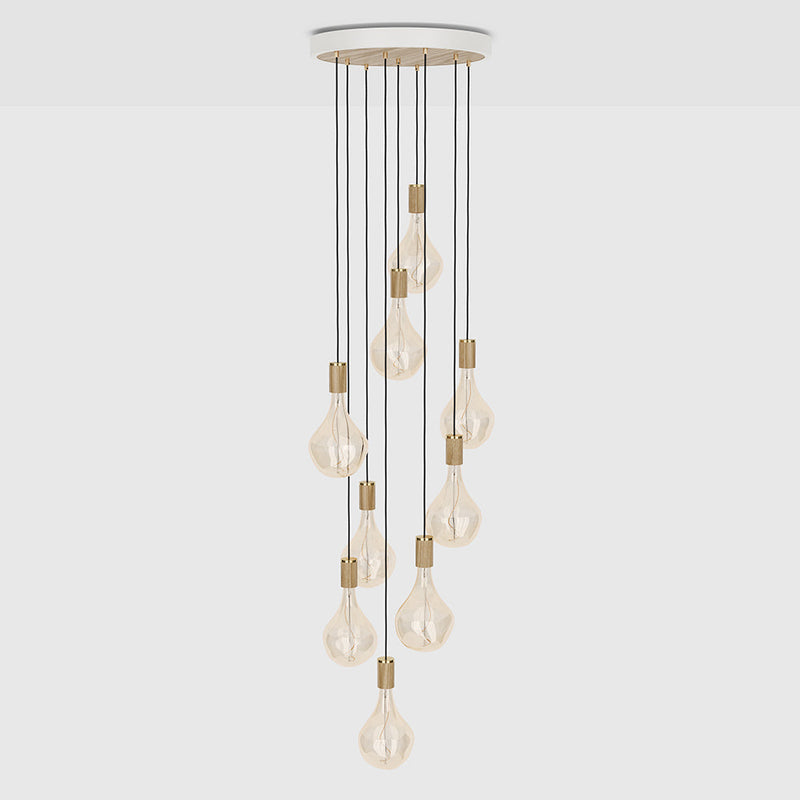 Nine Pendant with Large Canopy and Voronoi II Bulbs