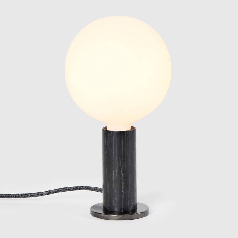 Knuckle Table Lamp Blackened Oak with Sphere IV