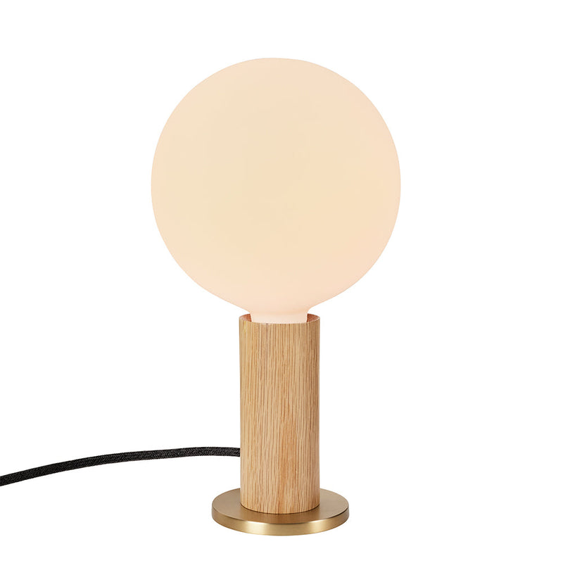 Knuckle Table Lamp Oak with Sphere IV Bulb