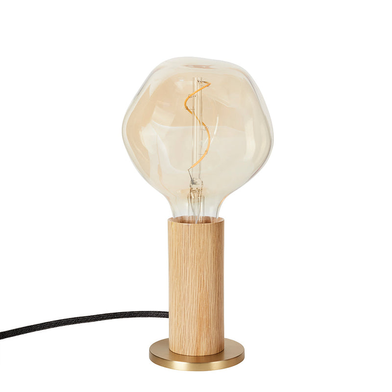 Knuckle Table Lamp Oak with Voronoi-I Bulb